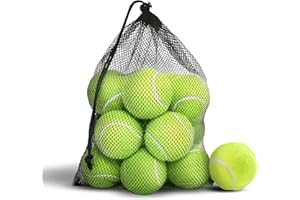 Primes DIY Lot de 12, 24, 48 balles de tennis pour animaux domestiques, dressage, enfants avec sac de transport, balles de tennis pour chiens, enfants, sports