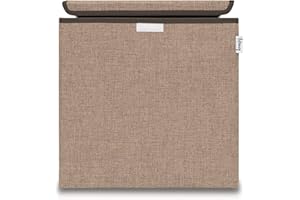 LIFENEY Aufbewahrungsbox mit Deckel in Braun I Faltbare Spielzeugbox passend für Würfelregale I Ordnungsbox für das Kinderzimmer I Aufbewahrungskorb Kinder