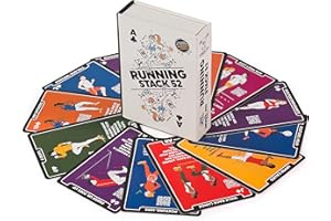 Stack 52 Running Exercise Cards: Run Faster and Further with Less Effort. Video Instruction by Certified Coach Included. Beginner to Advanced Drills.