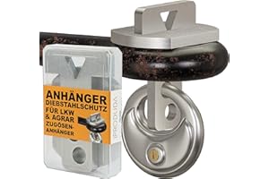 ‎PRODUDA PRODUDA Zugösenschloss LKW und Landwirtschaft Anhänger Diebstahlsicherung Diebstahlschutz Edelstahl mit Staubox und Rundbügelschloß