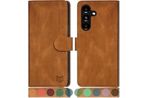 SUANPOT Funda para Samsung Galaxy A25 5G con Tapa【Bloqueo RFID】de Cuero PU Cierre Magnético，Soporte Plegable，Ranura para Tarjeta Cover Wallet Leather para Samsung Galaxy A25 5G Case Castaño Claro
