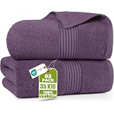 Utopia Towels Large Bath Towels Pack of 2 (180x90 cm) Plum | Ring Spun Cotton, Soft &amp; Lightweight: extra large, highly absorb