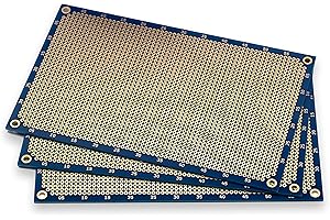 PROTOPATCH® Premium Lochrasterplatine (3 Stk) | Lochrasterplatte | Leiterplatte | Lochplatine | Prototype PCB Board | Euro-Platine | 160 x 100 mm | Doppelseitig | Runde Pads | Blau | PTH | 2,54 mm