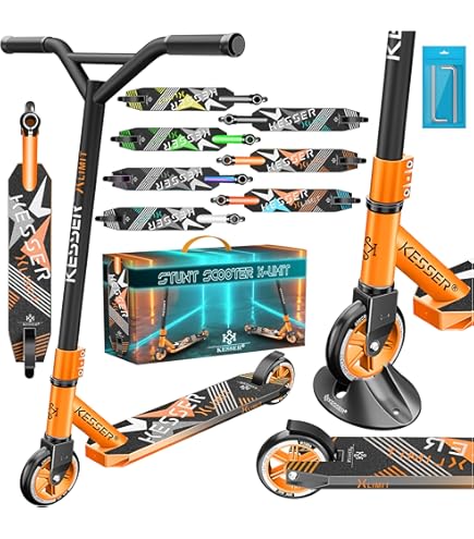 SportPlus Stunt/Freestyle Scooter Pro, geanodiseerd aluminium frame, ABEC 9 kogellagers, 4-voudig geschroefde stuurklem, 100 mm PU-wielen met aluminium kern, TPR handgrepen
