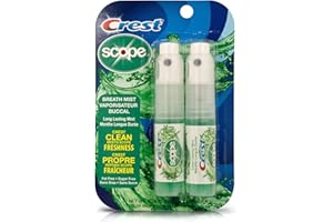 Crest Breath Mist with Scope Long Lasting Mint 2 x 7ml Bottles (Pack of 2), Green