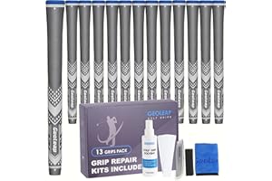 Geoleap Golf Grips Set of 13- Soft Golf Club Grips,Reduce Taper Design Provides High Traction and Performance,13 Grips with 15 Tapes and 13 Grips with All Repair Kits for Choice.