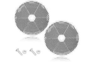 AGRISHOP 2x Round Reflector White Ø80mm Safety Reflectors Reflective Reflectors with Screws for Caravan Horsebox Driveway Fence,Round Reflector for Gate Posts Boat Reflector
