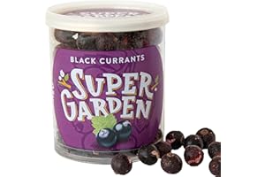 SUPERGARDEN Super Garden - Cassis lyophilisés - 100% pur et naturel - collation saine pour végétaliens - sans sucre ajouté, additifs artificiels, conservateurs, gluten et OGM