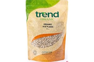 Trend Organic Rye Flakes, 500g - Nutrient-Rich Goodness, High in Protein & Fibre, and Essential Vitamins and Minerals, Certified Organic, Vegan, Non-GMO, No Additives No Preservatives, Raw