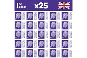 Albian Trading 1st Class Stamps (25 Stamps) - 1st Class Stamps - Barcoded Self Adhesive UK Letter Postage Stamps for Postage - (25 Total)