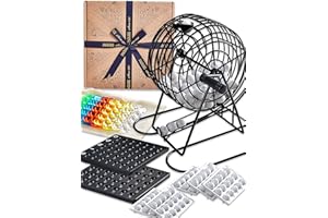 Jaques of London Metal Bingo Machine Game Set | Family Board Game with Bingo Cards, Counters, Bingo Balls Numbers 1-75 | Kids and Adults Bingo Game | Since 1795