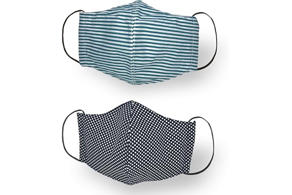 Kanguru Green Mask/Masque Faciale set de 2 pièces 100% coton, 2 couches, lavable, réutilisable adulte