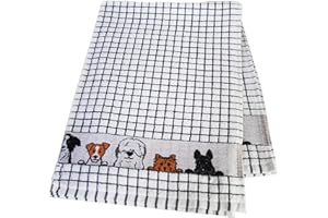 Samuel Lamont & Sons Poli-Dri Jacquard Tea Towel Grey Dogs, Size 50cm x 70cm, 100% Cotton Terry Towelling, Ultra-absorbent & Super Soft, Machine Washable, Grey, One Size