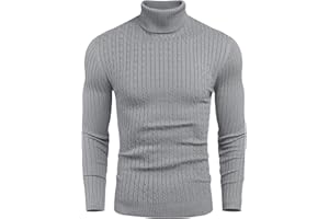 COOFANDY Herren Pullover Feinstrick Langarm Rollkragenpullover Winter Pullover Slim fit Freizeit Rollkragen