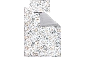 TupTam Set di Biancheria da Letto per Bambini Ragazzi Ragazze 2 Elementi, Safari/Grigio, 135x100 cm