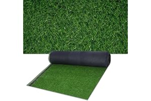 Nisorpa Gazon artificiel 10 x 1 m, tapis de gazon artificiel d'extérieur de 30 mm de hauteur, tapis de gazon artificiel au mètre, perméable à l'eau, pour extérieur, terrasse et balcon, vert
