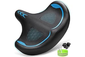 CDYWD Selle de Velo Ultra Confortable Homme et Femme - Extra Large, avec Suspension, Ergonomique Coussin d'ailes Selle Bike Life - Selle Confort Velo pour VTT, Vélo De Ville, Ebike, Vélo Stationnaire