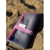 Fibera &Ccedil;ift Taraflı Mikrofiber Havlu, Antrasit Gri, 80x130 cm, Kum Tutmaz, Hızlı Kuruyan, Plaj Spor Seyahat (Pembe Overloklu)