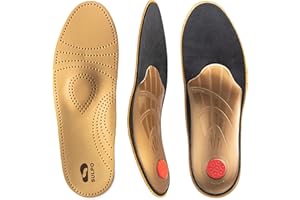 Wkładki ortopedyczne SULPO - Komfortowe wkładki do butów wykonane z prawdziwej skóry z podparciem łuku na płaskostopie i ból śródstopia (42)