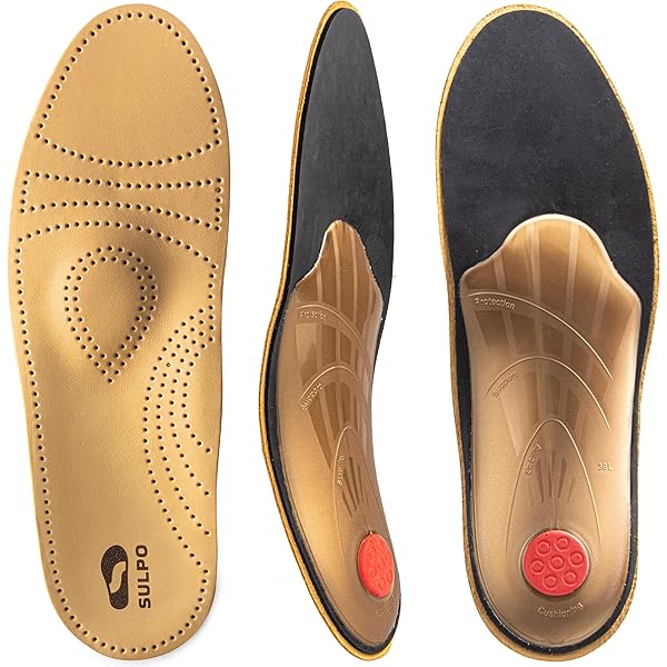BISON - Inlegzolen voor Schoenen - Orthopedische Inlegzolen voor Platte Voetpijn - Gedempte Hak - Zacht voor Dames- en Herenschoenen - Leather Shoe Insoles (40