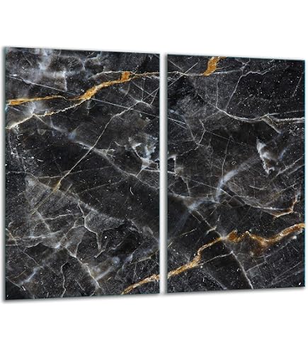 2-teilige Herdabdeckplatte Aus Glas – Als Spritzschutz & Schneidebrett Nutzbar, Für Ceranfelder & Induktion (80x52 Cm)