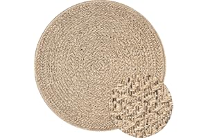 ‎MIAS TEPPICHE Mia´s Teppiche Soil - moderner Teppich im Jute-Look, perfekt für Wohnzimmer, Esszimmer & Flur, wetterbeständig und vielseitig einsetzbar – auch im Außenbereich, ca. 80 cm Rund
