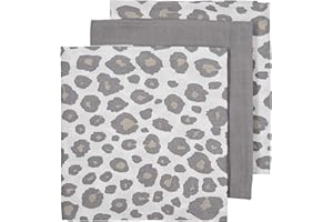 Meyco 452021 - Pañales hidrofílicos de Muselina, 100% algodón, 3 Unidades, 70 x 70 cm, Color Gris Neutro, Multicolor