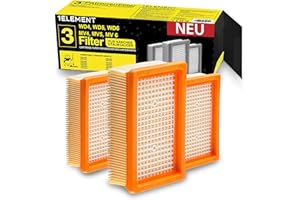 1ELEMENT 3 filtres pour aspirateur Kärcher [WD4, WD5, WD6/MV4, MV5, MV6] - 3 filtres plissés plats pour personnes allergiques à la poussière/odeurs [WD 4 5 6 MV]