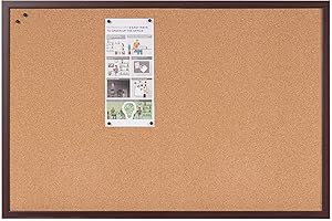 Bi-Office Earth Executive - Tableau d'Affichage en Liège avec Cadre en MDF, Mérisier, 90 x 60 cm