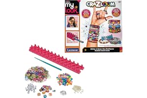 Lexibook, Rock 'n' Roll, Armbandsvävningskit, CRLOOM6 | Kit för att fläta elastiska armband, 9 färger - rosa, lila, blå, grön, orange, gul, röd, svart