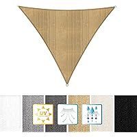 Lumaland Sonnensegel Dreieck 3 x 3 x 3 m - inkl. Befestigungsseile - Wasserabweisend, Wetterbeständig, 100% HDPE mit UV…