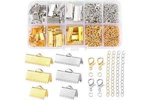 JSMTKJ Chiusure per Gioielli Fermagli Catenacci in Acciaio Inox Ganci Estensori Chiusure Chiusura a Moschettone Kit per Creazione di Gioielli per Braccialetti Gioielli Collane 370 Pezzi