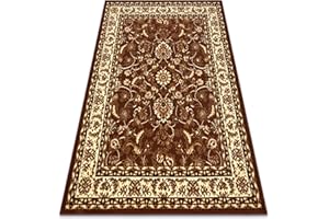 RUGSX Dywan BCF Morad KLASYK, klasyczny, dywan do salonu, pokoju, sypialni - brązowy 160 x 220 cm