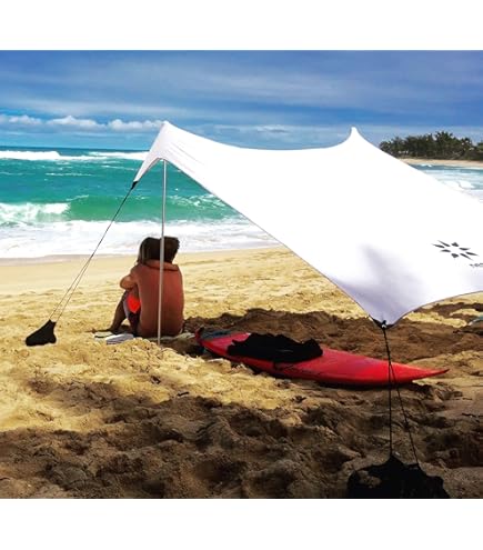 Neso Large Beach Tent 7ft Tall 9ft x 9ft Reinforced Corners & Insulated Pocket (Black) Sports & Outdoors