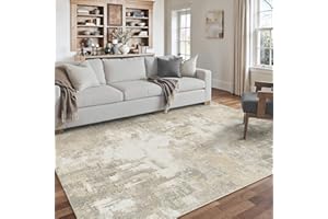 PureCozy Beige Area Rug Modern Abstract Rugs Living Room Large 160x230cm Non-Slip Carpet Lightweight Short Pile Washable Floor Rug for Bedroom Dining Room Nursery Lounge Home Office Decor