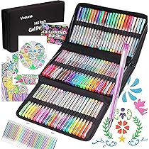 Shuttle Art 240 stuks glittergelpennen, 120 kleuren, glittergelpenset met 120 vullingen voor volwassenen, kleurboeken, knutselboeken