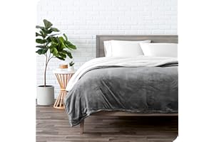 Bare Home Manta de Lana Sherpa - Cálido y Ligera - Manta de Felpa Suave y Esponjosa - Reversible (230 x 270, Gris Oscuro)