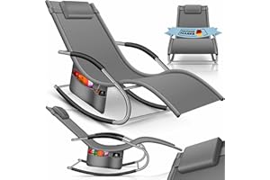 KESSER® Tumbona Plegable de jardín | Silla Plegable | Tumbona | Silla Mecedor ergonómicas reclinables | Resistente a la Intemperie | 150 kg de Carga