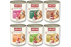 GranCarno mokra karma dla psów, mocna Variation II (6 x 800 g), mokra karma dla psów bez zbóż i cukru, dla dorosłych psów, ze świeżymi mięsistymi składnikami