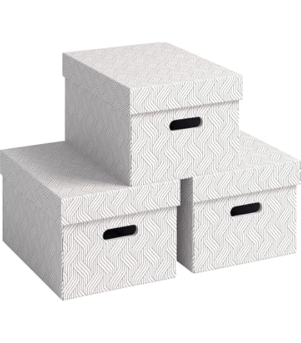 Esselte Kleine Opberg- en Geschenkdoos met Deksel, Set van 3, Opbergruimte voor Thuis / op Kantoor, Geschenkverpakking, 100% Gerecycled Karton, 100% Recyclebaar, Geometrisch Ontwerp, Wit, 628280 Esselte Kleine Opberg- en Geschenkdoos met Deksel, Set van 3, Opbergruimte voor Thuis / op Kantoor, Geschenkverpakking, 100% Gerecycled Karton, 100% Recyclebaar, Geometrisch Ontwerp, Wit, 628280