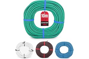 MAGMA Cuerda Elastica 6mm. Fibritex Polietileno. Piscinas (Standard NF P 90-308) Toldos Acampadas Exteriores Manualidades Nautica Amarres Escalada Resistente al Agua (10m, Verde)