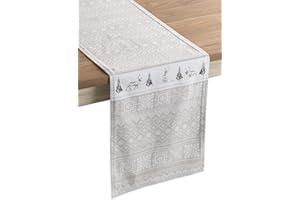 Maison d' Hermine Cozy Christmas 100% Cotton Table Runner Farmhouse Tabletop Cover for Home Kitchen Dining Décor Parties Family Dinners Wedding Thanksgiving/Christmas (37cm x 230cm)