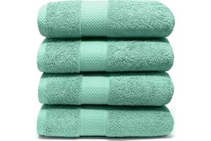LEBENGOOD Juego de Toallas Baño y Lavabo 100% Algodón Premium 550gsm | Toallas Suaves, Absorbentes y Resistentes para Ducha, Hotel, SPA y Gym | Set de 4 Toallas Mano y Cuerpo (4 50X90 Aqua)