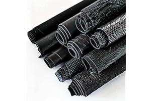LA GARZARARA - Ritagli di Pelle Nero - Minimo 25x20 cm Massimo 40x40 cm - 1 kg - Selezione Casuale per Artigianato Cucito e Creazioni Handmade - Fantasie e Rifinitue Varie - LAG33