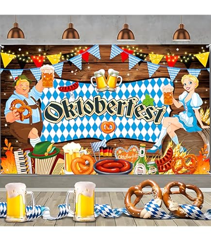 8m Oktoberfest Deutsch Bayerische Jagd Kostüm Partywimpel Fahnendeko