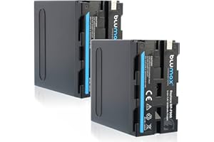 Blumax NP-F990 Battery Compatible with Various Sony Camera Models 10400 mAh 7.4 V 77 Wh Pack of 2