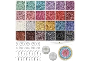Bala&Fillic petites Perles de rocaille pour la fabrication de bijoux de bracelets boucles d’oreilles 24 couleurs dans une boîte, 2mm 12/0 14400 pièces