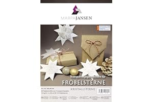 MarpaJansen Papierstreifen für Fröbelsterne - (2 x 60 cm, 60 Streifen, 115 g/m²) - Transparentpapier - Kristallsterne
