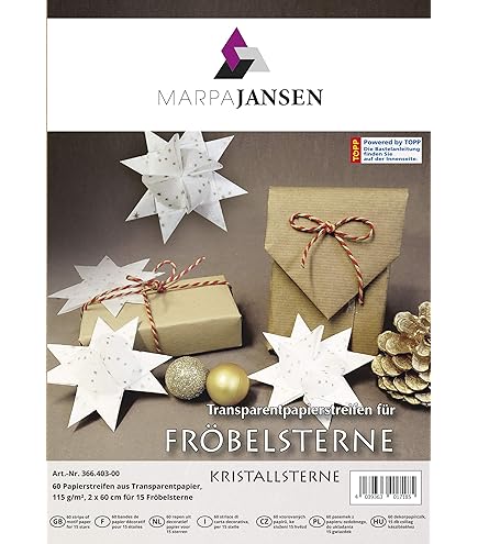 Ursus Fröbelsterne Bastelset - 60 Papierstreifen Rot Für Weihnachtssterne