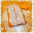Sidhidata Cotton Women's Organza Embroidered Unstitched Salwar Suit Dress Material With Embroidery Work Dupatta (Dm Humtum_Free Size)
